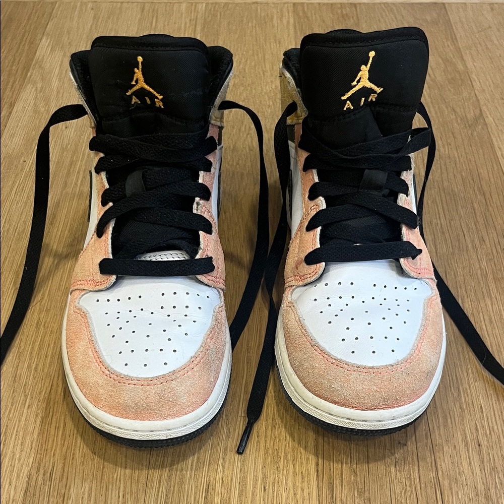 Jordan Kids Sneakers - Black, White, and pale pink pale orange